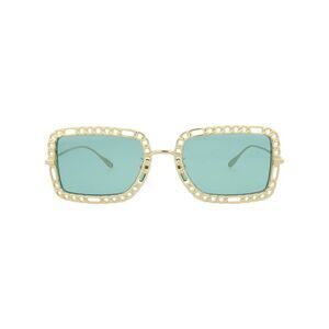 Gucci Square-Frame Metal Sunglasses Gold Womens